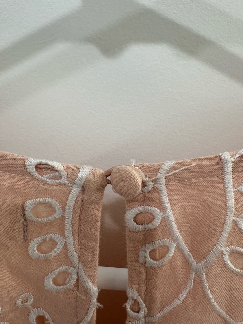 Chelsea28 Blush Pink Embroidered Eyelet Fit and Flare Mini Dress Size Large - Picture 9 of 15